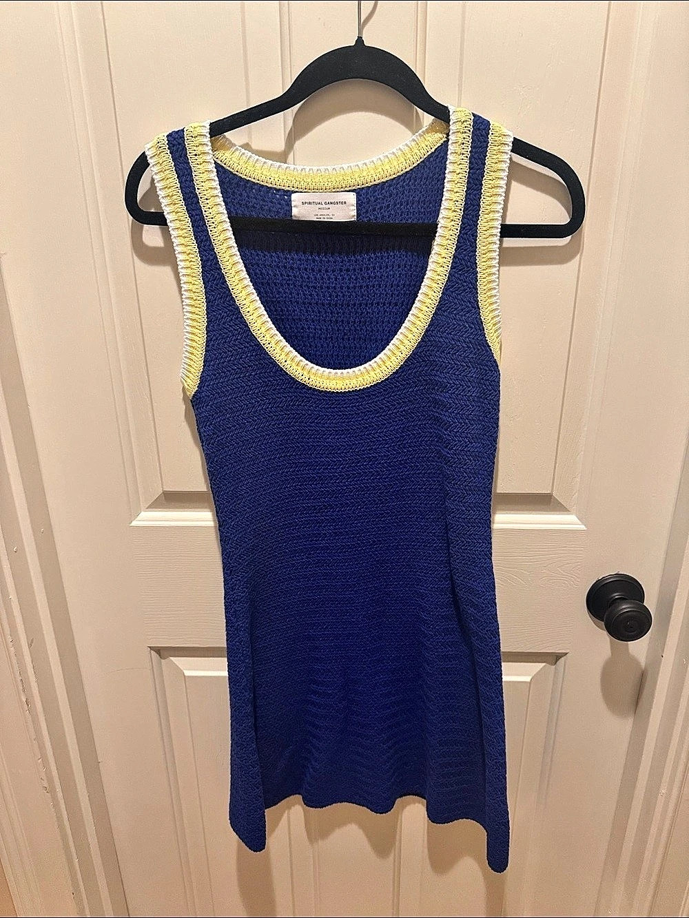 Spiritual Gangster Blue & Yellow Mini Dress Size Medium NWT